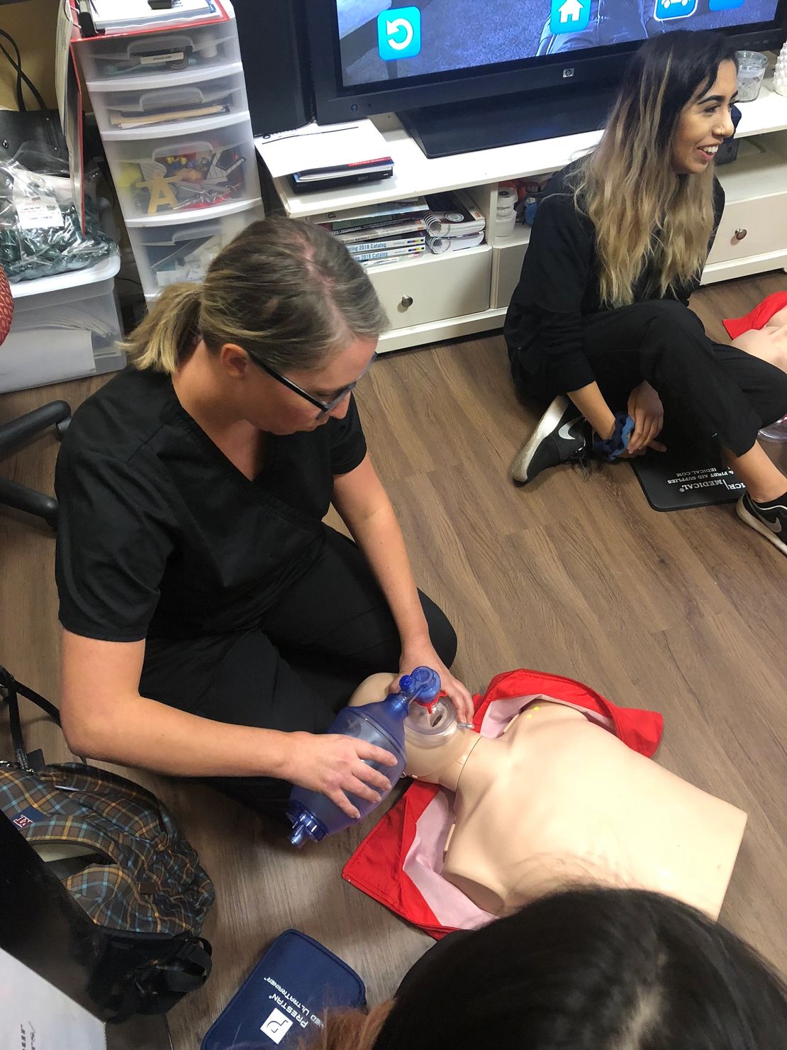 BLS students practicing CPR