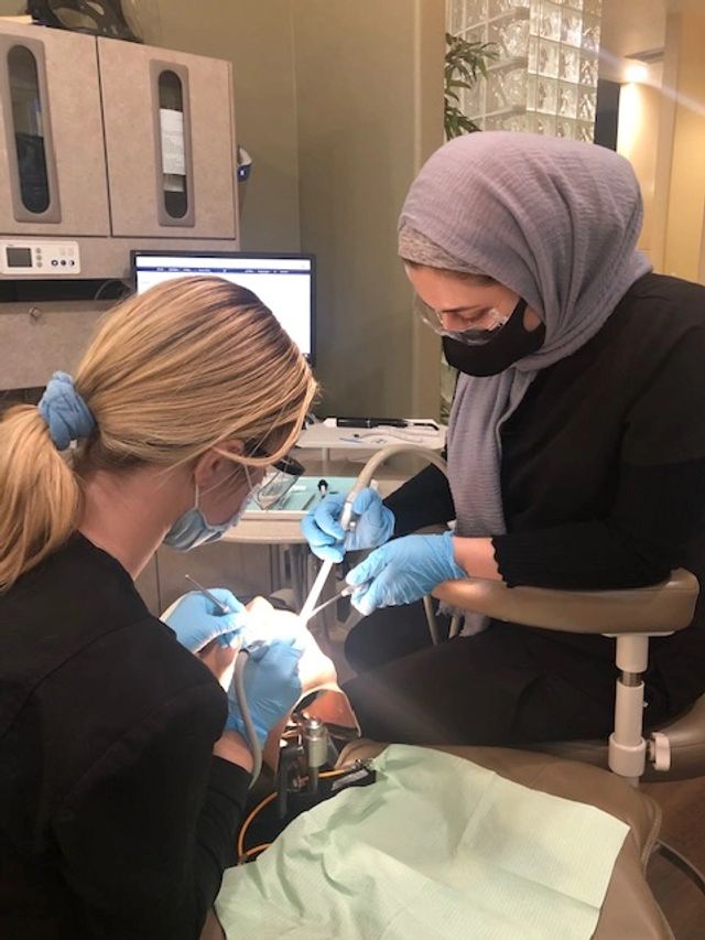 Suction technique practice in the operatory
