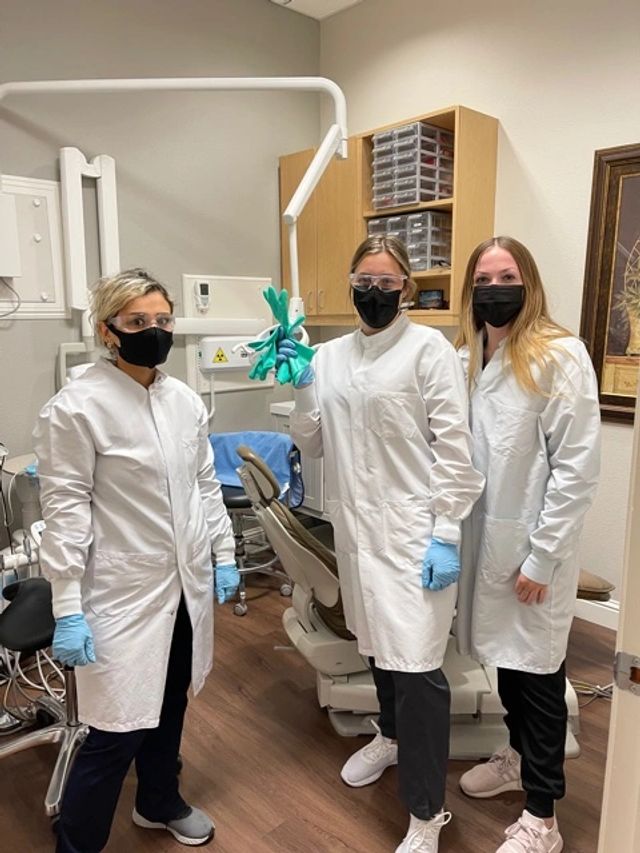 Student preparing for dental x-ray